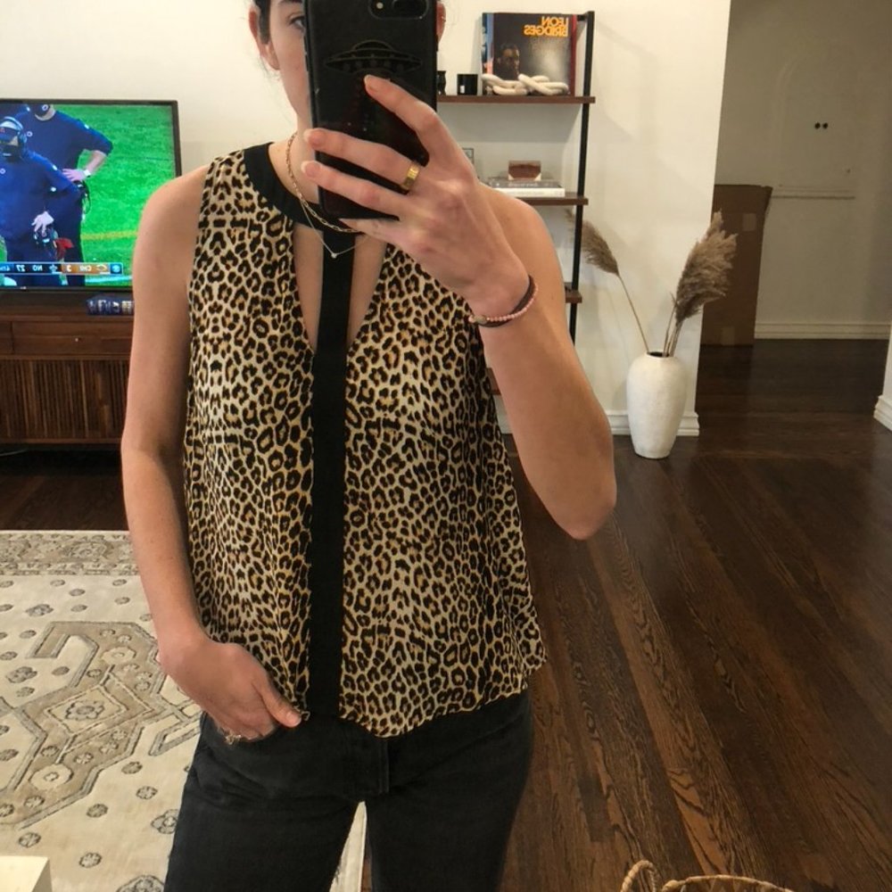 Leopard Blouse with cut out detail